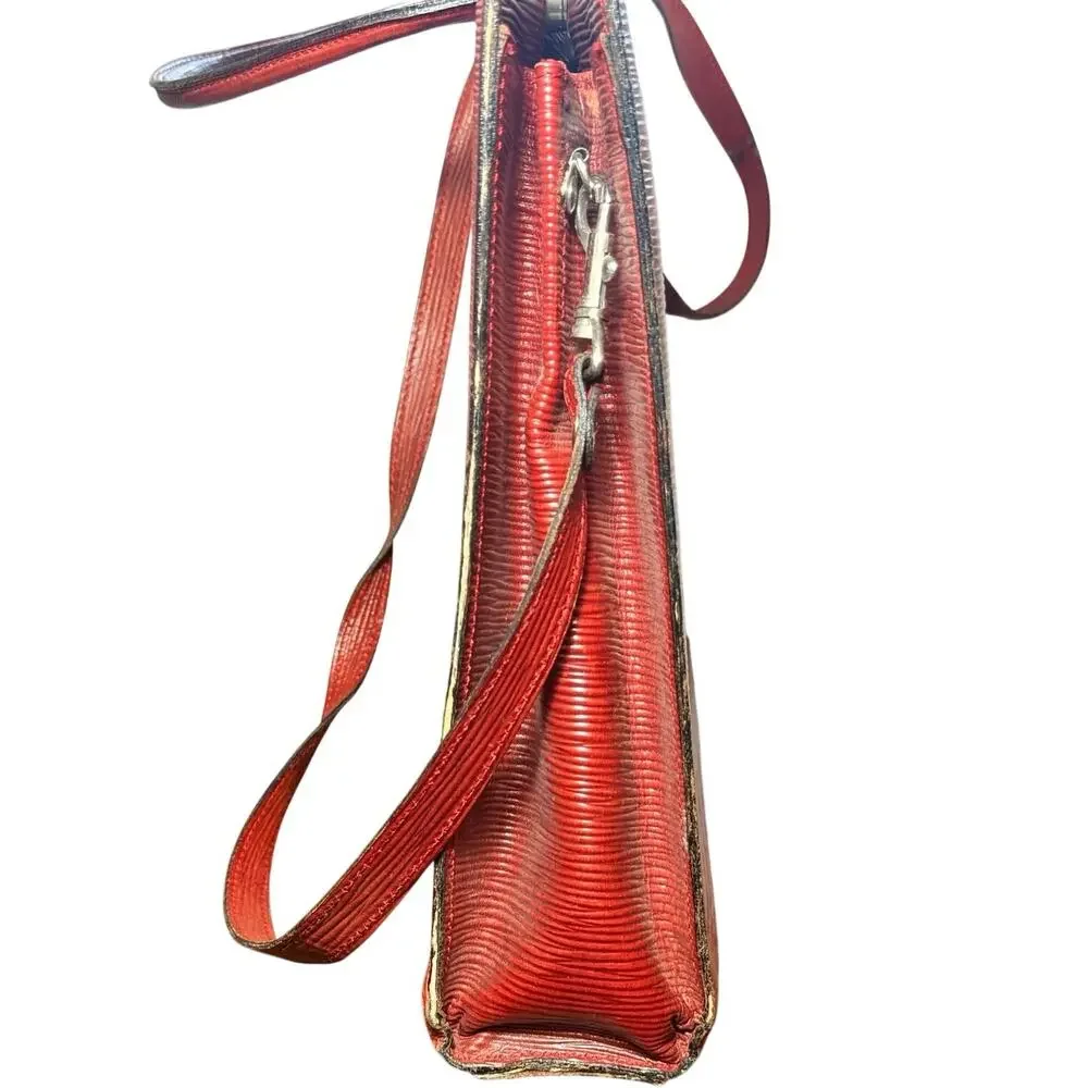 Vintage I Ponti Firenze Red Epi Leather Briefcase Bag Handbag Italy AS IS